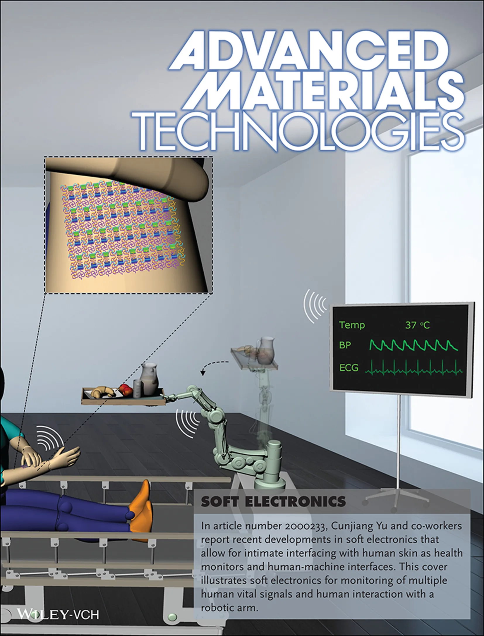 Advanced Materials Technologies journal cover featuring the lab's work